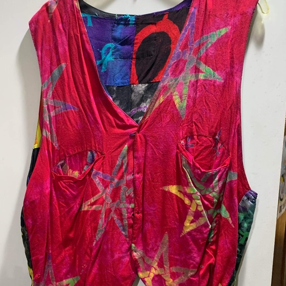 VEST VINTAGE MULTI COLORED REVERSEABLE SIZE LARGE - Picture 6 of 6